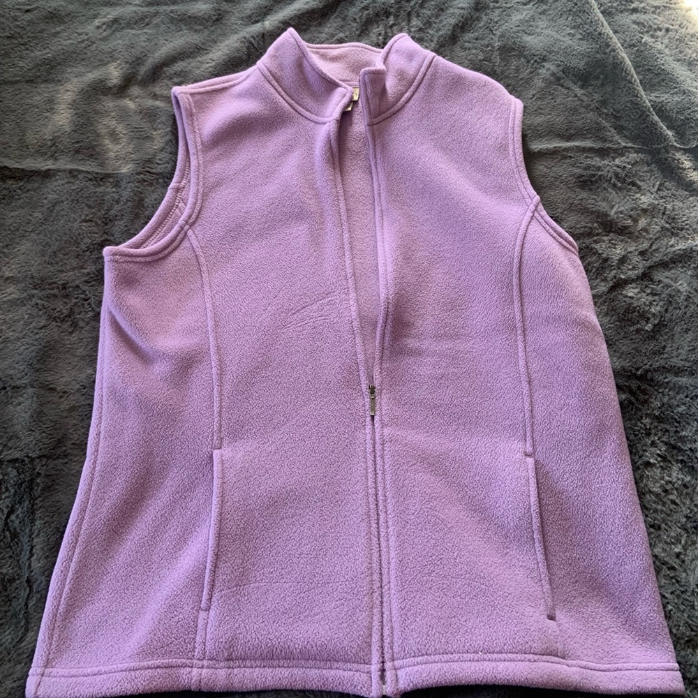 Large light purple fleece sweater from L.L. Bean